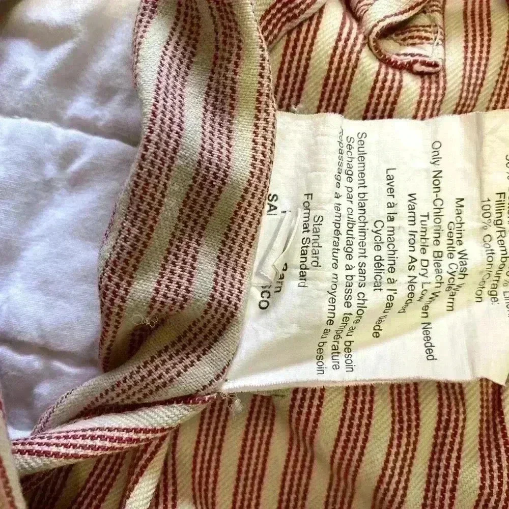 Pottery Barn Rustic Country Farmhouse Quilted Set of‎ 2 Standard Pillow Cases